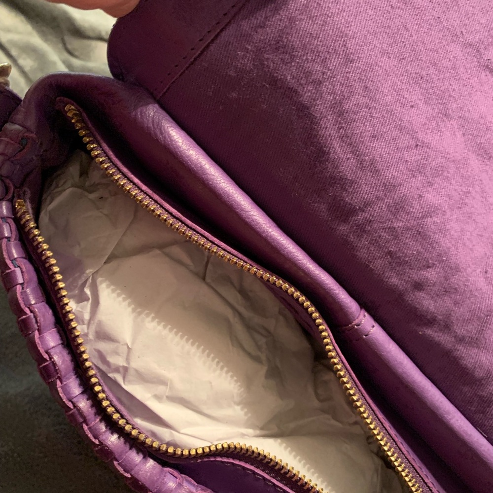 American Leather Co Purple Woven Shoulder/ crossbody Bag 🌺 - Picture 4 of 14
